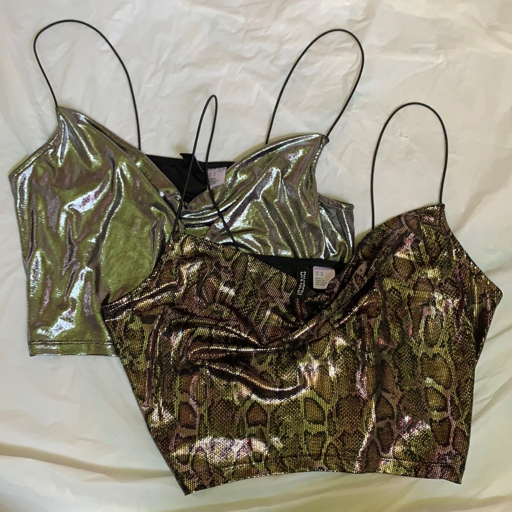 H&M scoop neck sparkly tank tops medium NWOT